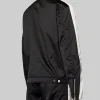 Shop Now 3D Jungkook Striped Black Leather Jacket Back View