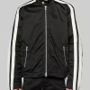 Shop Now 3D Jungkook Striped Black Leather Jacket On Sale