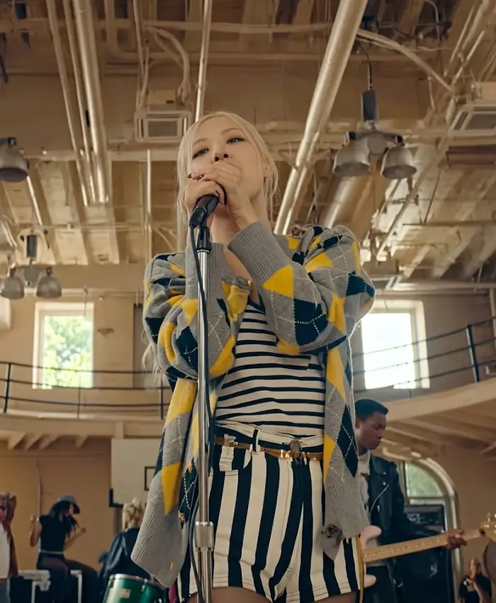 Shop Official Music Video New Trick 2026 Rose Checkered Cardigan On Sale
