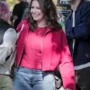 Shop On the Set Off Campus S02 Ella Bright Red Jacket Front