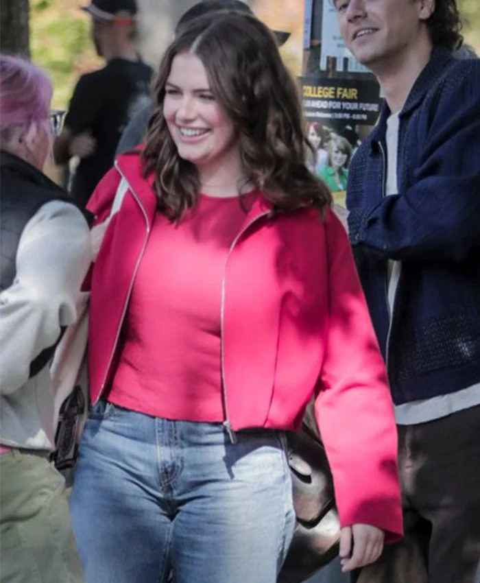 Shop On the Set Off Campus S02 Ella Bright Red Jacket Front