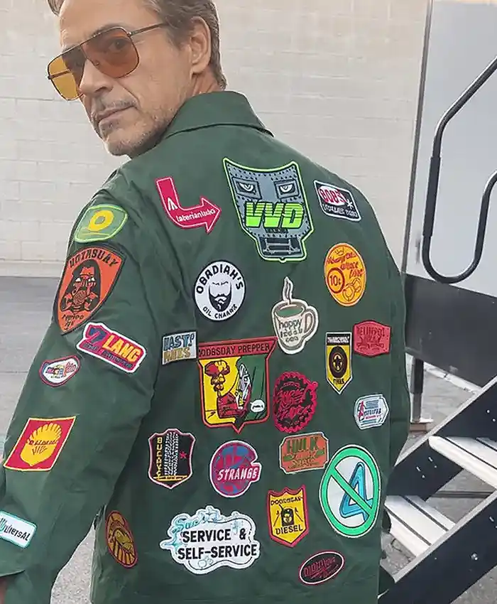 Robert Downey Jr. Green Patch Jacket