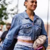 Shop Trinity Rodman Street Style Dsquared2 Blue Denim Cropped Jacket
