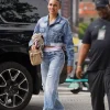 Shop Trinity Rodman Street Style Dsquared2 Blue Denim Cropped Jacket Front View