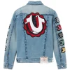 Shop True Religion Patch Big T Blue Denim Jacket Back View