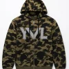 Shop YVL x BAPE x Playboi Carti Camo Hooded Zip-up Jacket On Sale