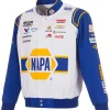 Sophie Cunningham JH Design White and Blue 2026 NAPA Full-Snap Twill Racing Jacket
