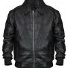 Spider Man Black Leather Bomber Jacket
