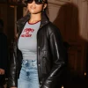 Spring Fashion Show 2026 Jordyn Woods Brown Leather Jacket On Sale