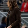 Stephanie White Minnesota Lynx v Indiana Fever Brown Suede Leather Jacket
