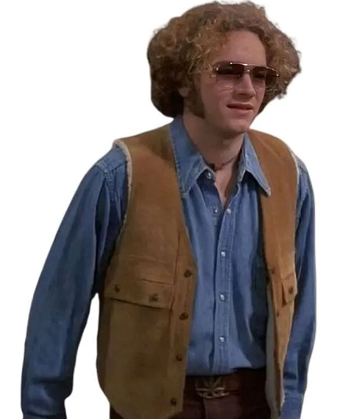 Steven Hyde TV Series That ’70s Show Danny Masterson Brown Suede Leather Vest Front View