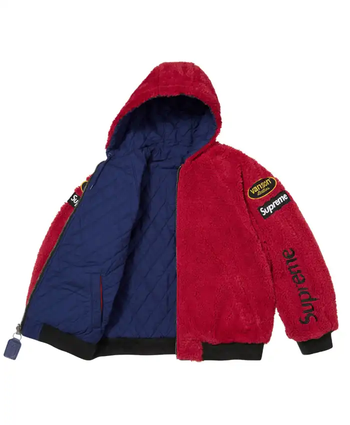 Supreme Vanson POPEYE FW26 Leather Reversible Hooded Jacket Red