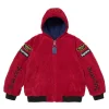 Supreme Vanson POPEYE FW26 Skull Graphic Leather Reversible Quilted Hooded Jacket Red Front