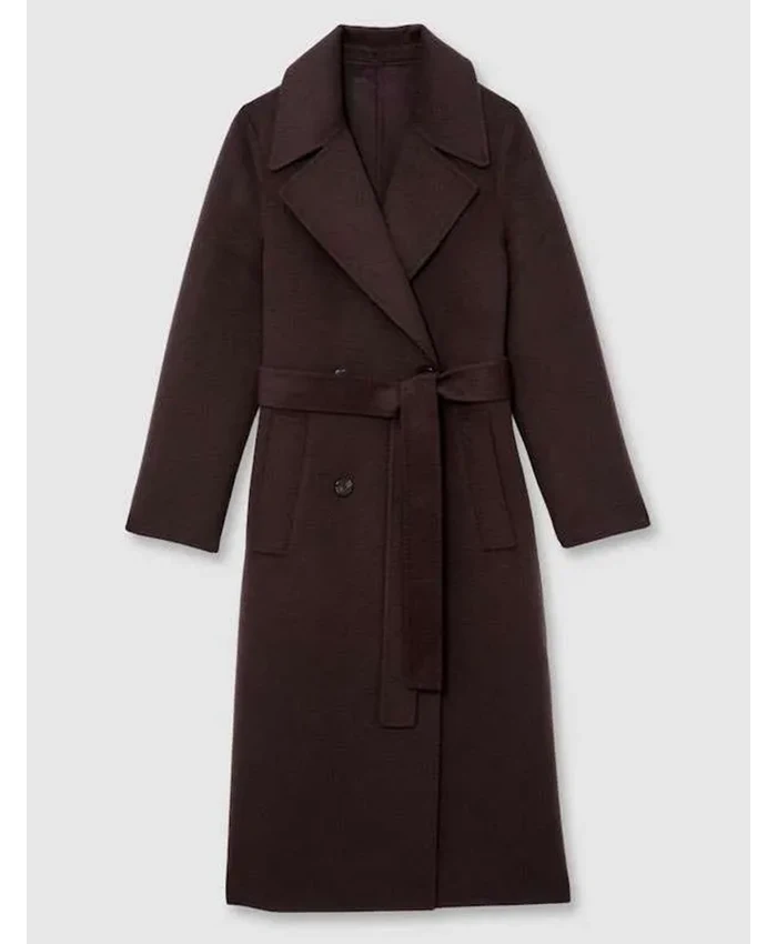 Suranne Jones TV Series Vigil 2026 Amy Silva Quilted Brown Wool Trench Coat