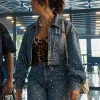 Susie Glass TV Series The Gentlemen 2026 Cropped Embellished Denim Jacket