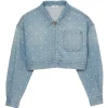 Susie Glass TV Series The Gentlemen 2026 Cropped Embellished Denim Jacket Front View