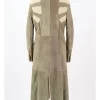Susie Glass TV Series The Gentlemen 2026 Kaya Scodelario Shearling Suede Leather Coat Back View
