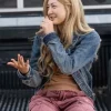 Tao Blue TV Series Crew Girl 2026 Teagan Miku Martineau Denim Jacket Front