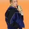 The 83rd Annual Golden Globe Awards 2026 Nikki Glaser Blue and Black Marty Supreme Jacket