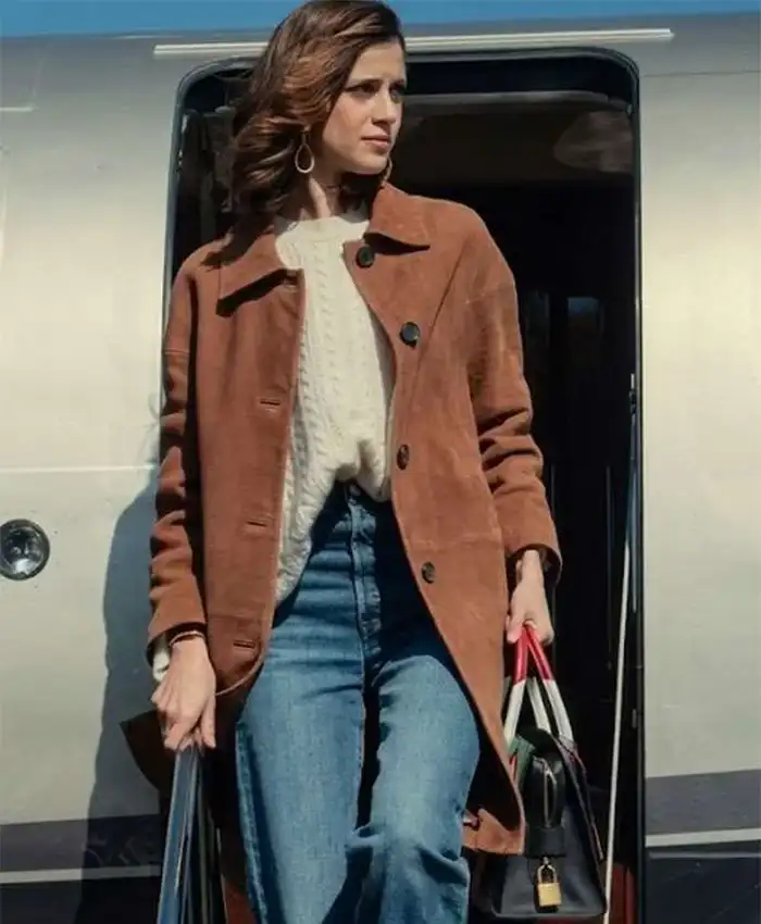 The Gentlemen S02 Benedetta Porcaroli Brown Suede Coat