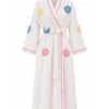 Fran Drescher white floral bathrobe inspired by The Nanny