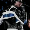 The Weeknd Wembley Stadium 2026 Playboi Carti Blue and White Leather Jacket Back View