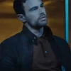 Theo James TV Series The Gentlemen 2026 Eddie Horniman Brown Suede Leather Jacket