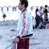 Tommy Karate Pete Davidson White Satin Bomber Jacket For Sale