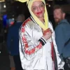 Tommy Karate Pete Davidson White Satin Bomber Jacket On Sale
