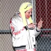 Tommy Karate Pete Davidson White Satin Bomber Jacket Side View