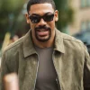 Toronto International Film Festival 2026 Aaron Pierre Olive Green Suede Jacket