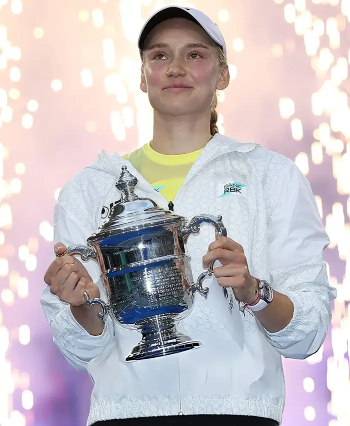 US Open 2026 Elena Rybakina White Track Jacket