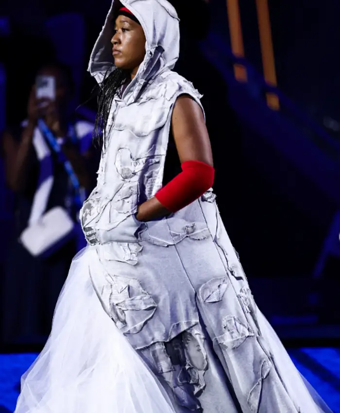 US Open 2026 Naomi Osaka Off-White Patches Custom Hooded Gown On Sale