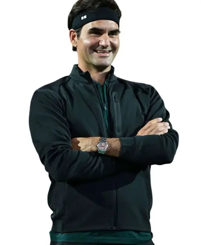 US Open New York 2026 Roger Federer Black Track Jacket Front