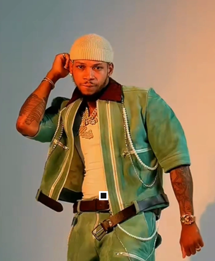 Vedo Album Wassup Green Leather Jacket