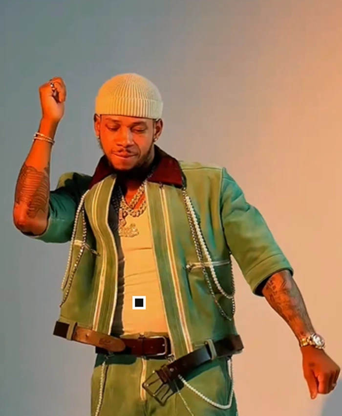Vedo Song Album Wassup Green Leather Short Sleeves Jacket