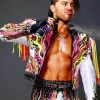 WWE Las Vegas 2026 Joaquin Wilde Multicolor Fringed Embellished Jacket Front