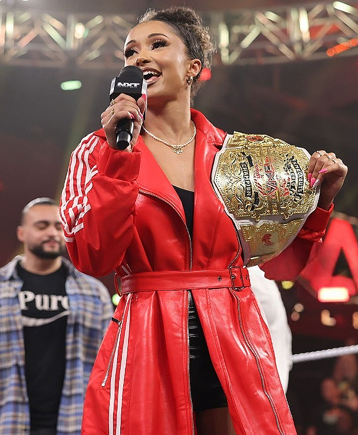 WWE NXT 2026 Kelani Jordan Red Adidas Hooded Coat