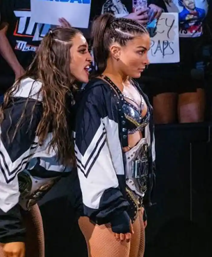 WWE Star Kendel Grey All Elite Wrestling Mexico Grand Slam NXT Match Black and White Jacket
