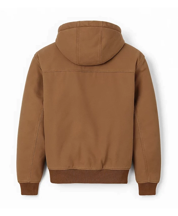 Walker Scobell TV Series Percy Jackson and the Olympians Brown Cotton Hooded Jacket Back
