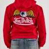 Women’s Von Dutch Eye Logo Red Windbreaker Jacket On Sale
