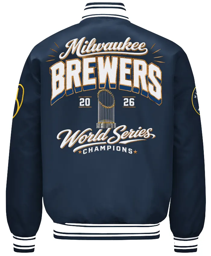 2026 Milwaukee Brewers Embroidered WS Champions Jacket Back View