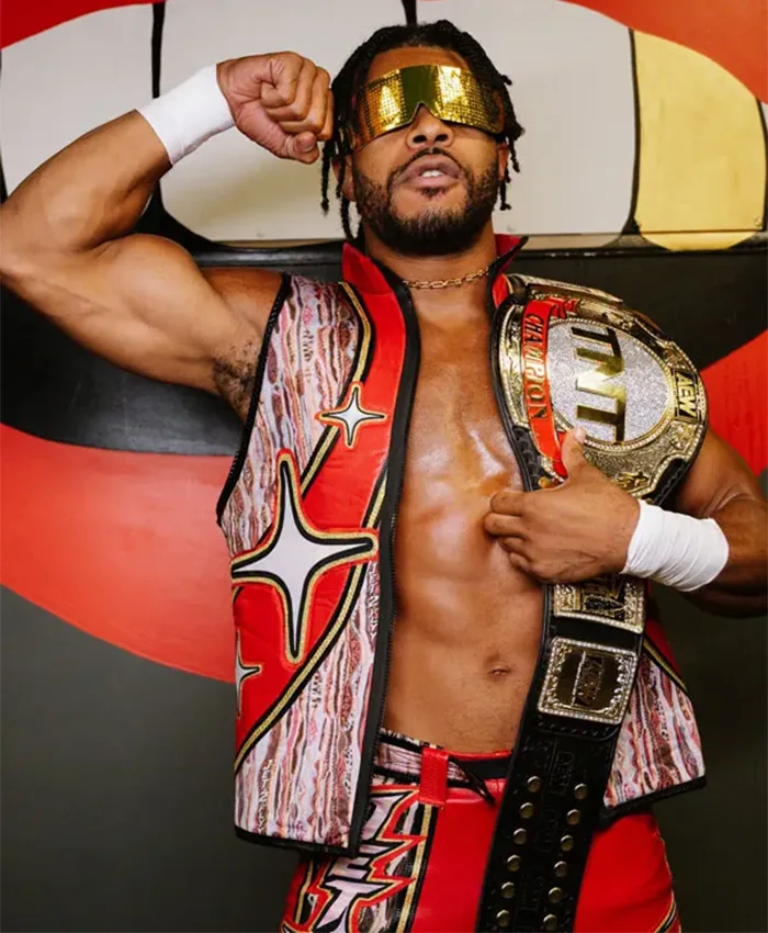 AEW TNT Champion Kevin Knight Leather Vest