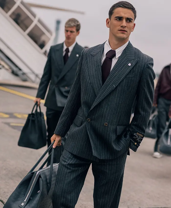 AMIRI Barcelona 26 27 Tailored Grey Pinstripe Suit