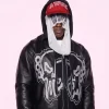 AWGE Spring Summer 2027 A$AP Rocky Punisher Logo Black Leather Bomber Jacket