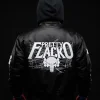 AWGE Spring Summer 2027 A$AP Rocky Punisher Logo Black Leather Bomber Jacket Back