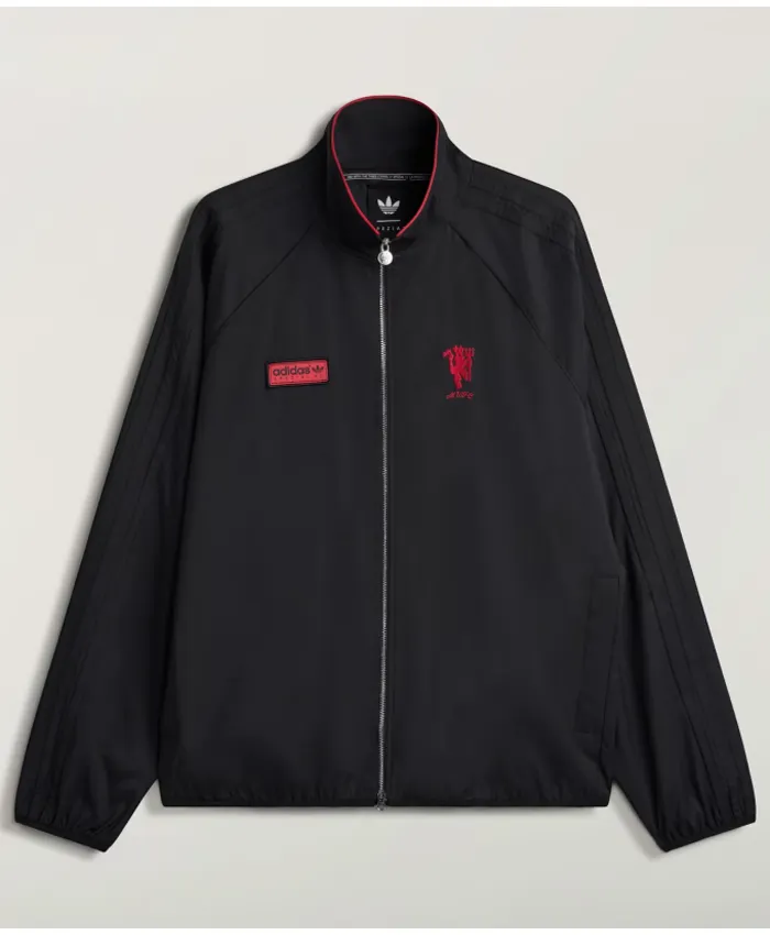 Adidas Manchester United SPZL F.C. Black Zip-up Track Jacket Front