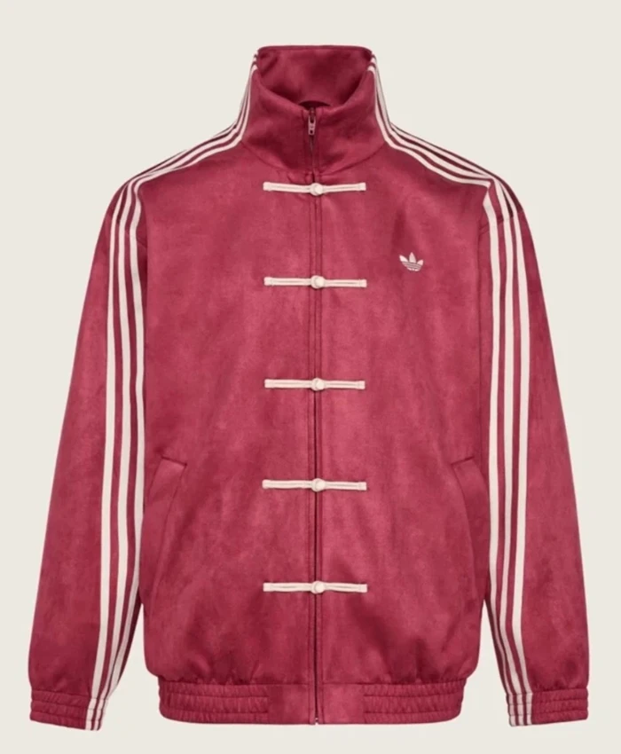 Adidas-Originals-2026-Chinese-New-Year-Rhinestone-Burgundy-Suede-Leather-Jacket-front-view