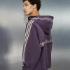 Adidas Originals X Asos Oversized Purple Hooded Pullover Track Jacket With Embroidery Side View