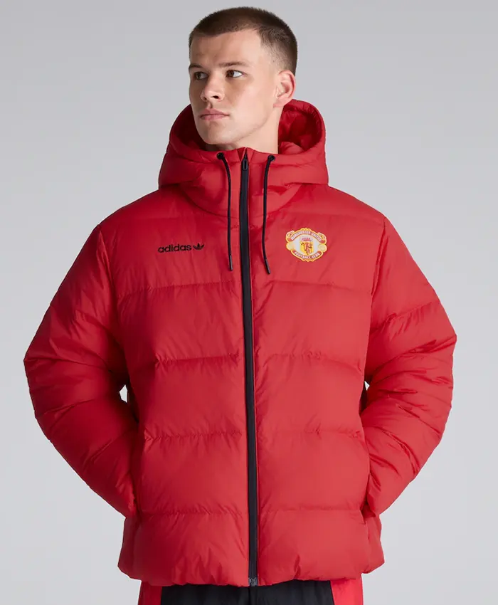 Adidas X Manchester United Football Club Red Puffer Jacket